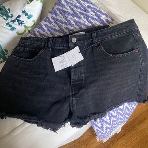 Zara Black Jean Shorts Size US 14